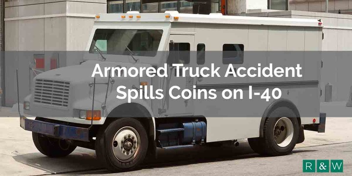 Armored Truck Accident Spills Coins on I-40