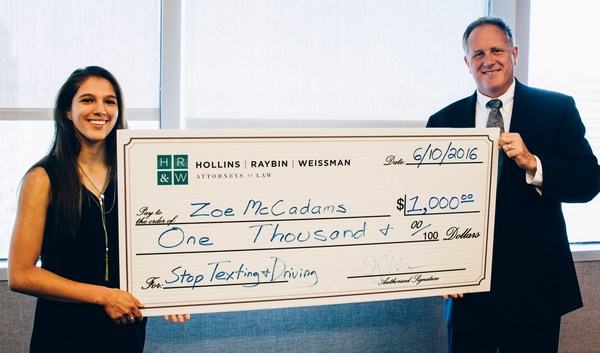 Zoe McCadams 2016 Stop Texting and Driving Scholarship Winner